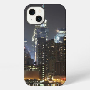 Moon rises over midtown New York. iPhone 13 Case