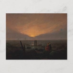 Moon Rising Over the Sea, 1821 Postcard