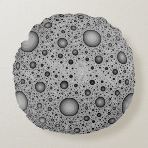 Moon Rock Lunar Surface Texture Round Pillow