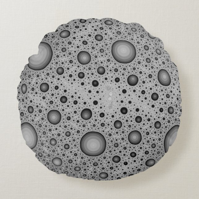 Moon Rock Lunar Surface Texture Round Pillow (Front)