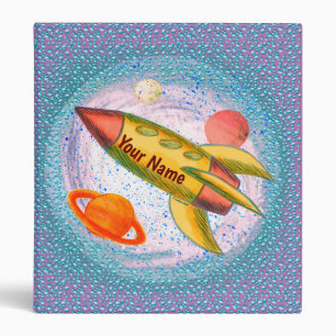 Moon Rocket Scifi Alien Binder