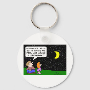 moon romantic fat croissant keychain