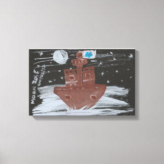 Moon Rose Painting Canvas Print