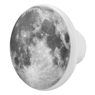 Moon Satellite Planet Solar System Lunar Grey Ceramic Knob