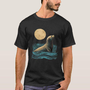 Moon Sea Lion Seal Ocean Marine Biologist 3 T-Shirt