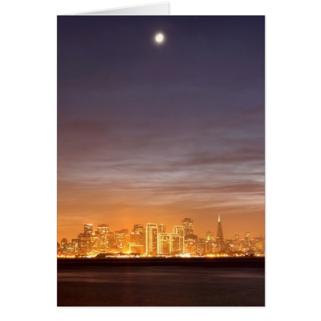 Moon setting over San Francisco on hazy December (Front)