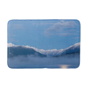 Moon Setting   Seabeck, Washington Bath Mat