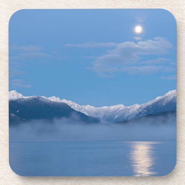 Moon Setting | Seabeck, Washington Coaster (Front)