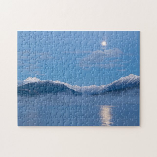 Moon Setting | Seabeck, Washington Jigsaw Puzzle (Horizontal)