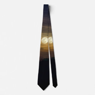 Moon Silhouette Neck Tie