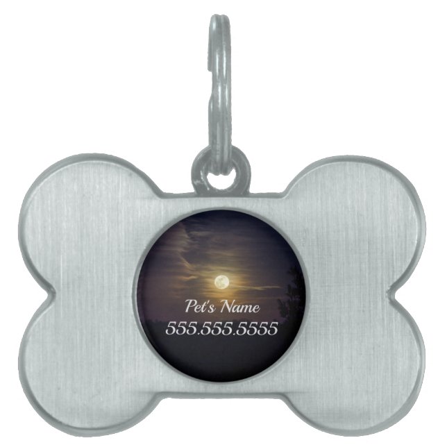 Moon Silhouette Pet Tag (Front)