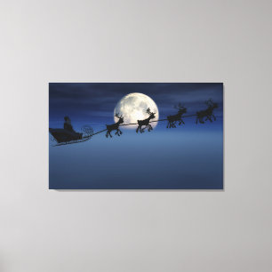 Moon Silhouette Santa Wall Art