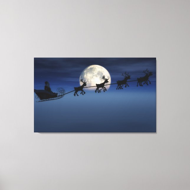 Moon Silhouette Santa Wall Art (Front)
