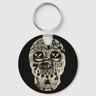 Moon Skull Keychain