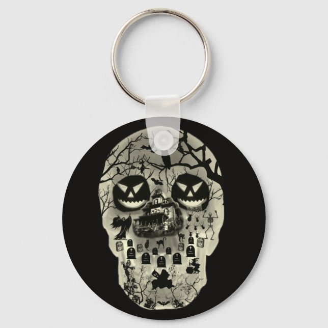 Moon Skull Keychain (Front)
