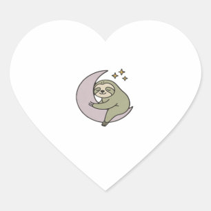 Moon Sloth Classic T-Shirt Heart Sticker