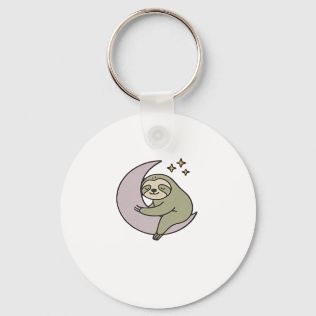 Moon Sloth Classic T-Shirt Keychain (Front)