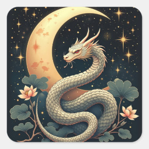 Moon Snake stars Square Sticker