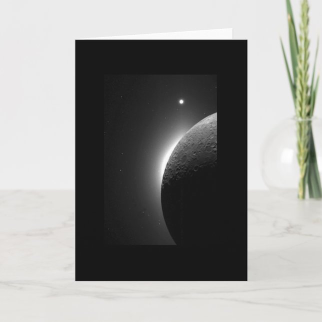 Moon, Solar Corona & Venus Space Card (Front)