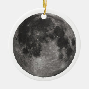 Moon Space Office Party Shower Peace Love Art Ceramic Ornament