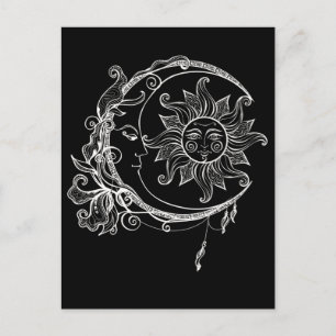 Moon Spiritual Crescent Sun Astronomy Stars Postcard