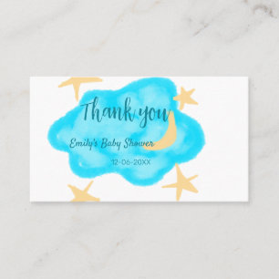 Moon star clouds watercolor baby shower add name t business card