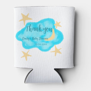 Moon star clouds watercolor baby shower add name t can cooler