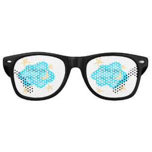 Moon star clouds watercolor baby shower add name t retro sunglasses