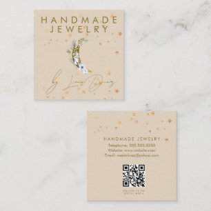 Moon Star Handmade Jewellery Artist Faux Gold C Square Business Card