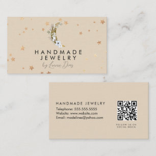 Moon Star Handmade Jewellery Artist Faux Gold F Business Card