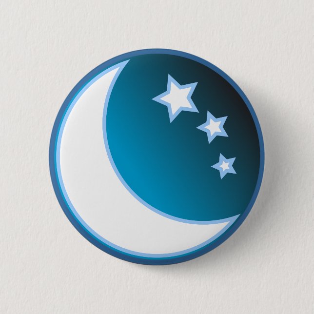 Moon & Stars 2 Inch Round Button (Front)
