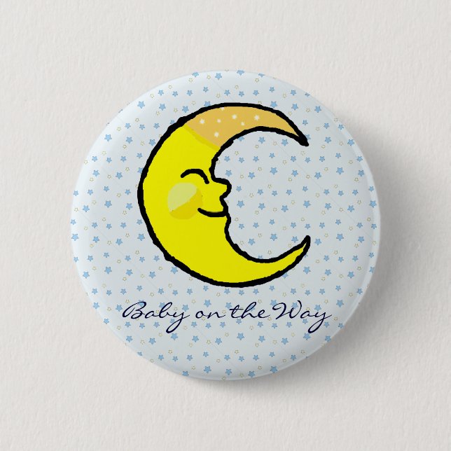 Moon & Stars 2 Inch Round Button (Front)