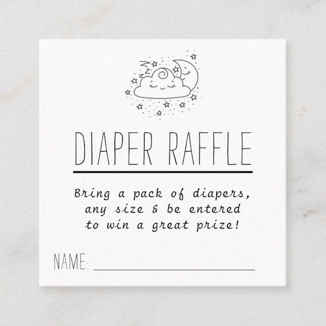 Moon & Stars Baby Shower Diaper Raffle Tickets (Front)