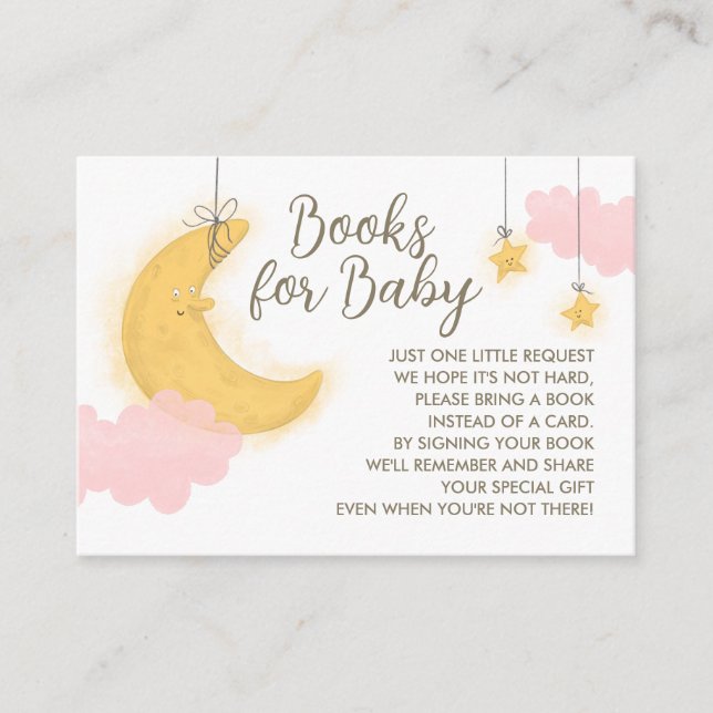 Moon Stars Baby shower Livres Carte de boîtier (Devant)