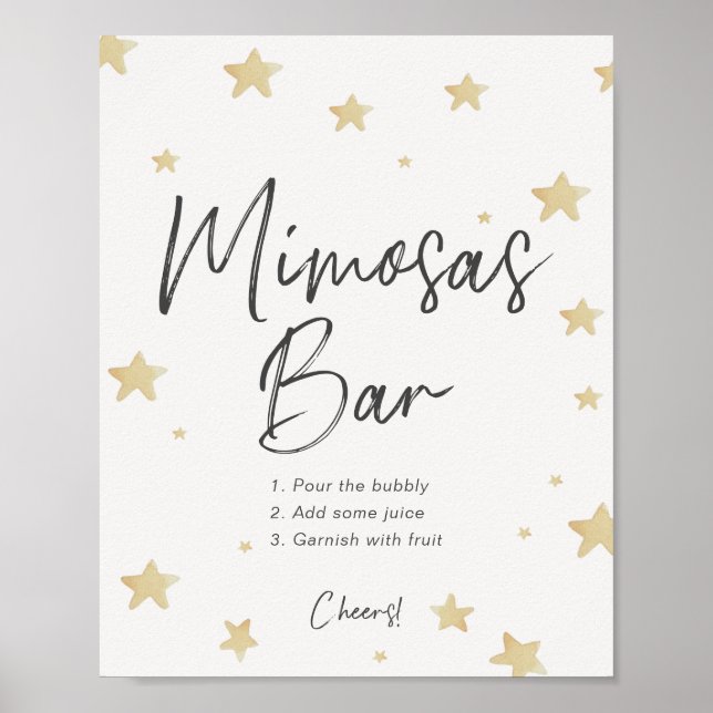 Moon Stars Baby Shower Mimosa Bar Sign (Front)