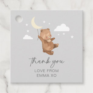 Moon Stars Bear Baby Shower Favour Tags