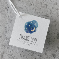 Moon & Stars Boy Baby Shower Thank You Favor Tags