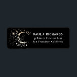 Moon Stars Celestial Mystical Black Night Sky<br><div class="desc">Elegant and mystical celestial labels for black and gold decor occasions,  events or holidays</div>