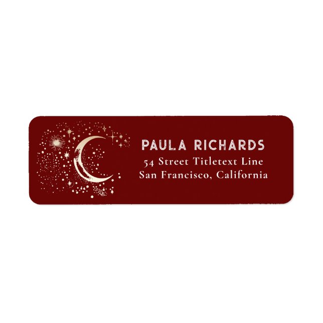 Moon Stars Celestial Mystical Night Sky Red (Front)