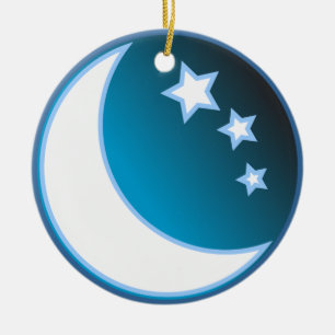Moon & Stars Ceramic Ornament