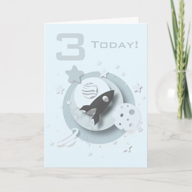 Moon & Stars Customisable Birthday Card (Front)