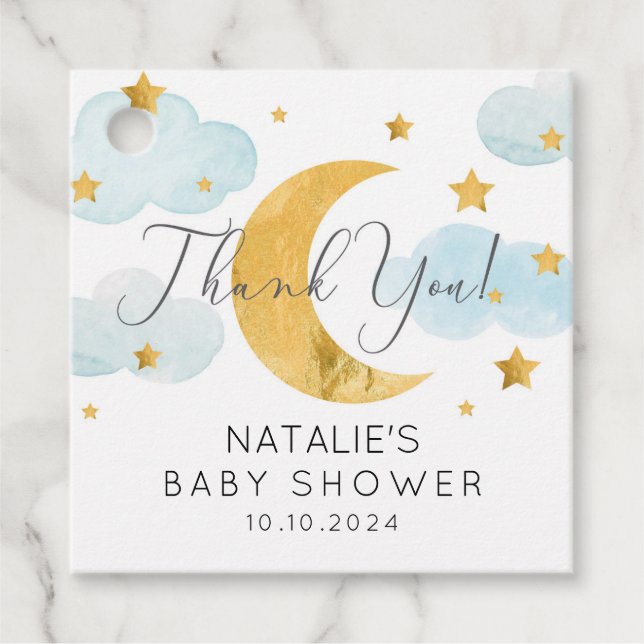 Moon & Stars favor tag (Front)