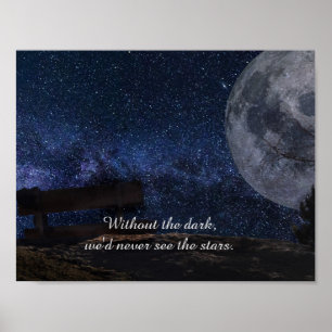 Moon & Stars Inspirational Quote Poster