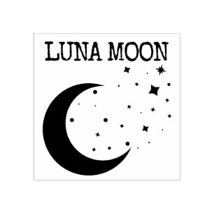 Moon Stars Luna Rubber Stamp
