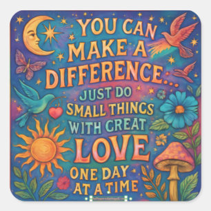 MOON & STARS MAKE  A DIFFERENCE STICKERS