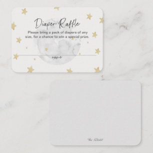 Moon Stars Neutral Diaper Raffle Baby Shower Card