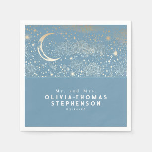 Moon Stars Night Sky Mystical Romantic Napkin