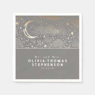 Moon Stars Night Sky Mystical Romantic Napkin