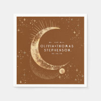 Moon Stars Night Sky Mystical Romantic Napkins