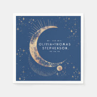Moon Stars Night Sky Mystical Romantic Napkins